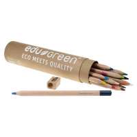 EDU3 Green trojhranné pastelky, 13 barev tuha 5mm+1 grafitová tužka tuha 4mm+ struhatko