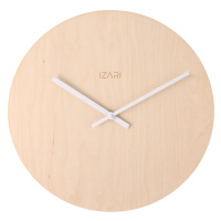 IZARI březové hodiny 34 cm - bílé ručičky