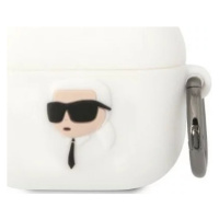 Pouzdro Karl Lagerfeld AirPods 3 cover white Silicone Karl Head 3D (KLA3RUNIKH)