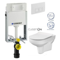 GEBERIT KOMBIFIXBasic vč. bílého tlačítka DELTA 50 + WC CERSANIT CITY NEW CLEANON + WC SEDÁTKO S