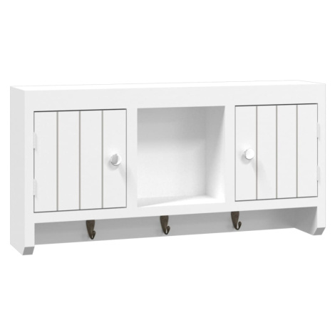 vidaXL Skříňka na klíče bílá 40 x 8,5 x 20 cm kompozitní dřevo a ocel