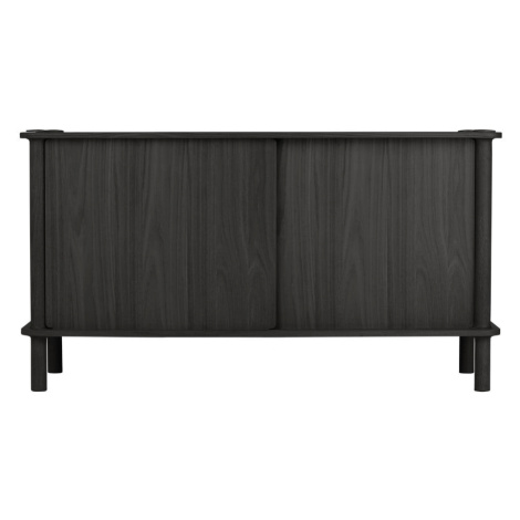 Černá komoda z dubového dřeva s posuvnými dveřmi 135x73,5x48 cm Italic – UMAGE