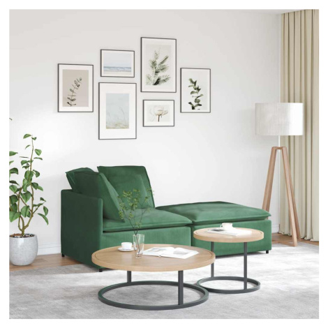 vidaXL Modulární pohovka s podnožkou&polštáře tmavě zelená