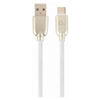 Kabel CABLEXPERT CC-USB2R-AMCM-1M-W USB 2.0 AM na Type-C kabel (AM/CM), 1m, pogumovaný, bílý, bl