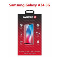Tvrzené sklo Swissten Full Glue, Color Frame, Case Friendly pro Samsung Galaxy A34 5G, černá