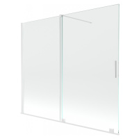 MEXEN/S Velar Dvoukřídlá posuvná vanová zástěna 180 x 150 cm, transparent, bílá 896-180-000-01-2