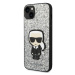 Karl Lagerfeld KLHCP14SGFKPG hard silikonové pouzdro iPhone 14 6.1" silver Glitter Flakes Ikonik