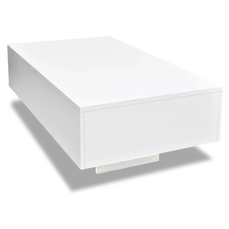 vidaXL Konferenční stolek s vysokým leskem bílý