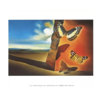 Umělecký tisk Krajina s motýly, 1956, Salvador Dalí, 80x60 cm
