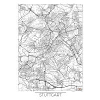 Mapa Stuttgard, Hubert Roguski, (30 x 40 cm)