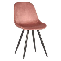 Světle růžové sametové jídelní židle v sadě 2 ks Capri – LABEL51