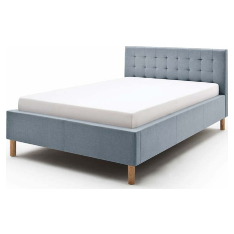 Modrošedá čalouněná dvoulůžková postel 140x200 cm Malin – Meise Möbel