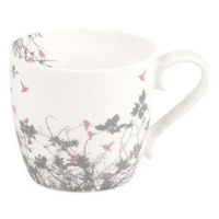 Hrnek porcelánový růžoví ptáci bílo-šedý 415ml