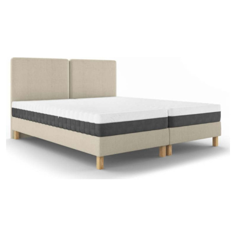 Béžová čalouněná dvoulůžková postel s roštem 180x200 cm Lotus – Mazzini Beds Mazzini Sofas