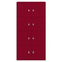 BISLEY LateralFile™ Lodge, s 8 uzamykatelnými boxy, výška vždy 375 mm, kardinálově červená