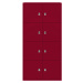 BISLEY LateralFile™ Lodge, s 8 uzamykatelnými boxy, výška vždy 375 mm, kardinálově červená
