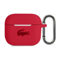 Pouzdro Lacoste Liquid Silicone Glossy Printing Logo pro Airpods 3, red