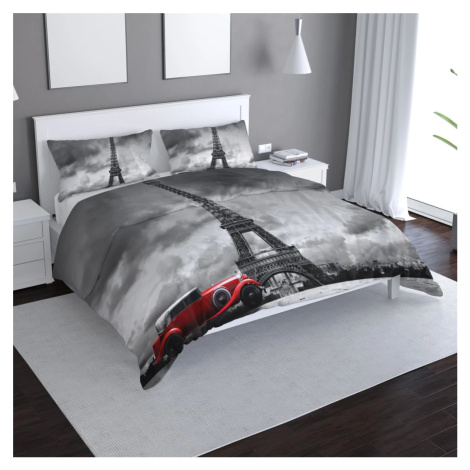 Povlečení Eiffelova věž a červené auto - 140x200 / 90x70
