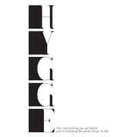 Ilustrace Hygge definition typography art, Blursbyai, 26.7 × 40 cm