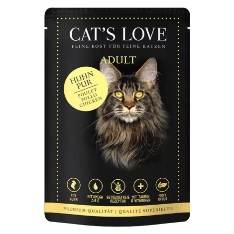 Cat's Love s čistým kuřecím masem, lněným olejem a kopřivami 12 × 85 g