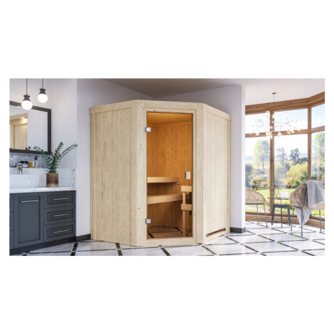 Interiérová finská sauna 170 x 151 cm Dekorhome Lanitplast
