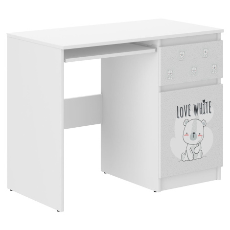 WD Dětský psací stůl 96 cm - Bílý medvídek WD Lifestyle