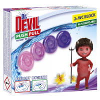 Dr. DEVIL PUSH PULL bezkošíkové hygienické wc bloky Sunset Blossom 2x20g