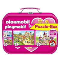 Schmidt Puzzle Playmobil 4v1 v plechovém kufříku (60,60,100,100 dílků)