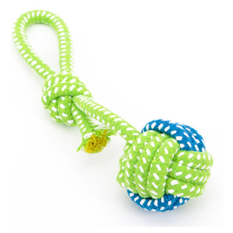 Přetahovadlo Reedog, bavlněné lano s míčem, 22 cm - zelená