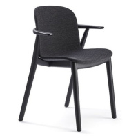 INFINITI - Židle RELIEF čalouněná s dřevěnou podnoží a područkami