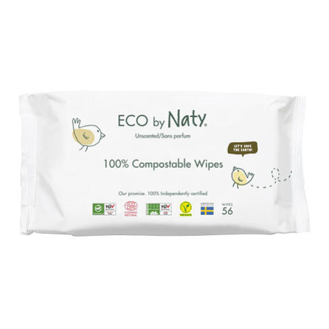 Naty ECO vlhčené ubrousky bez vůně - pro citlivou pokožku (56 ks) Eco by Naty