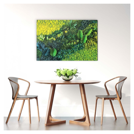 Dřevěný obraz s efektem mechu - Zelená zahrada DUBLEZ