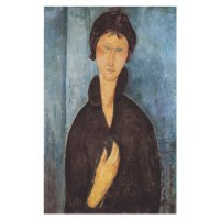 Obrazová reprodukce Woman with Blue Eyes, c.1918, Amedeo Modigliani, 26.7 × 40 cm