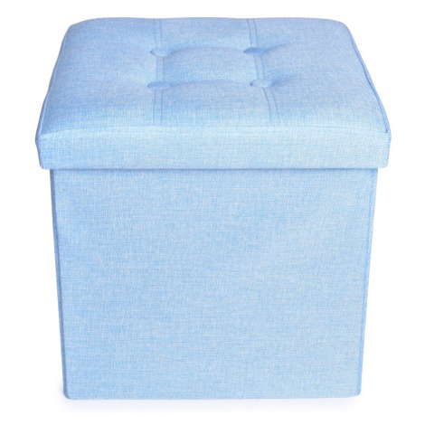 SEDACÍ BOXER | skládací taburet s úložným prostorem | vel. L | modrá melange