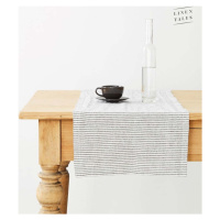 Lněný běhoun na stůl 40x200 cm Thin Black Stripes – Linen Tales