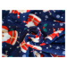 Modrá vánoční mikroplyšová deka SANTA, 180x200 cm