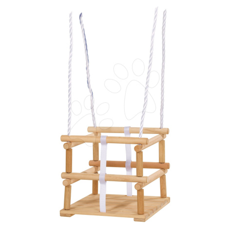 Dřevěná houpačka Wooden Baby Swing Outdoor Eichhorn přírodní 140–210 cm délka 30*30 cm sedadlo 2