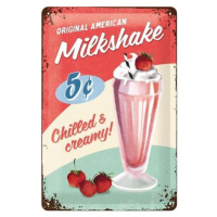 Plechová cedule Original American Milkshake, 20 × 30 cm