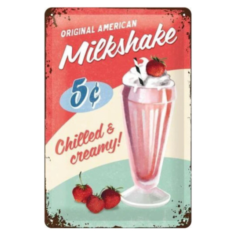 Plechová cedule Original American Milkshake, 20 × 30 cm POSTERSHOP