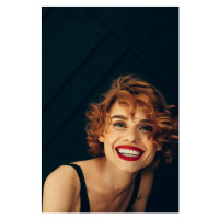 Fotografie Beautiful emotional woman with perfect hairstyle, CoffeeAndMilk, (26.7 x 40 cm)
