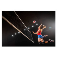 Fotografie Woman spiking volleyball, simonkr, 40 × 26.7 cm