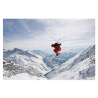 Fotografie Germany, Damkar, person jumping ski, side view, Franz Faltermaier, (40 x 26.7 cm)