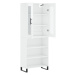 vidaXL Skříň highboard lesklá bílá 69,5 x 34 x 180 cm kompozitní dřevo