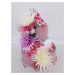 VER Textilní dort třípatrový-růžové chryzantémy