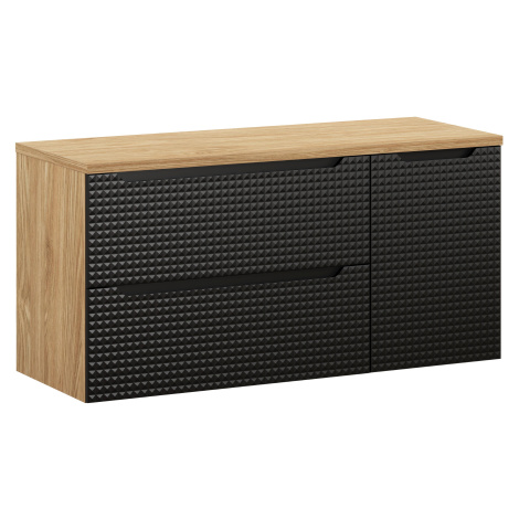 Comad Koupelnová skříňka pod deskové umyvadlo set Luxor Black III. 120 černá/dub olejovaný