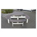 Sestava lavic a stolu, kulatá, Ø stolu 1100 mm, bílá / šedá