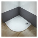 H K Čtvrtkruhová sprchová zástěna LUREN S2 90 cm, čiré sklo, R550 včetně sprchové vaničky z lité