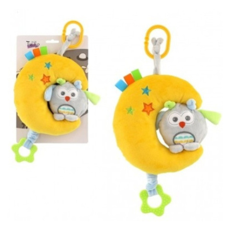 Měsíc se sovou plyš závěs na postýlku/kočárek natahovací hrací strojek 24cm na kartě v sáčku 0+ Teddies