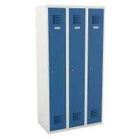 Šatní skříň, v x š x h 1800 x 900 x 500 mm, se soklem, dveře světlá modrá