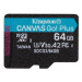 Kingston Micro SDXC Canvas Go! Plus 64GB UHS-I U3 SDCG3/64GBSP